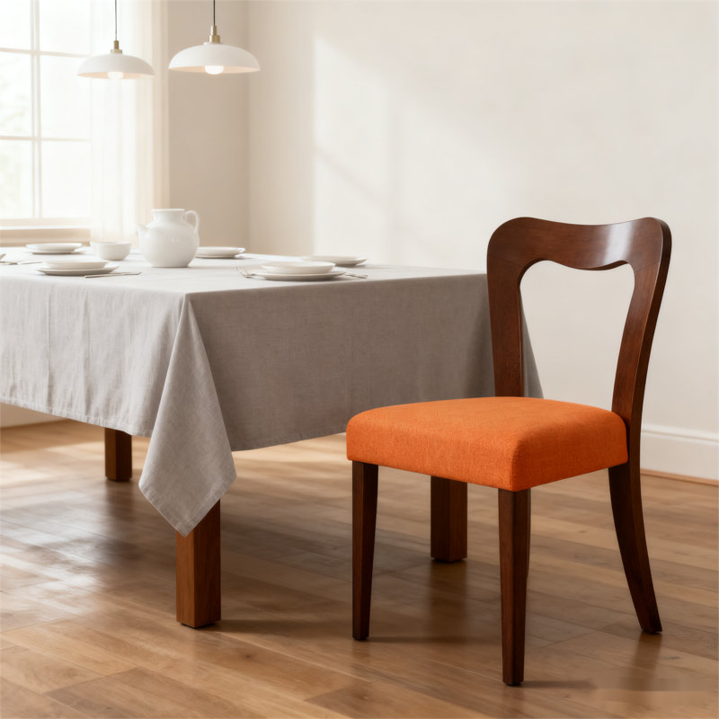  Ensemble de 2 chaises de salle à manger sans accoudoirs, Noyer, Caramel