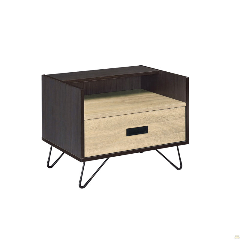 One Drawer Nightstand With Open Compartment
