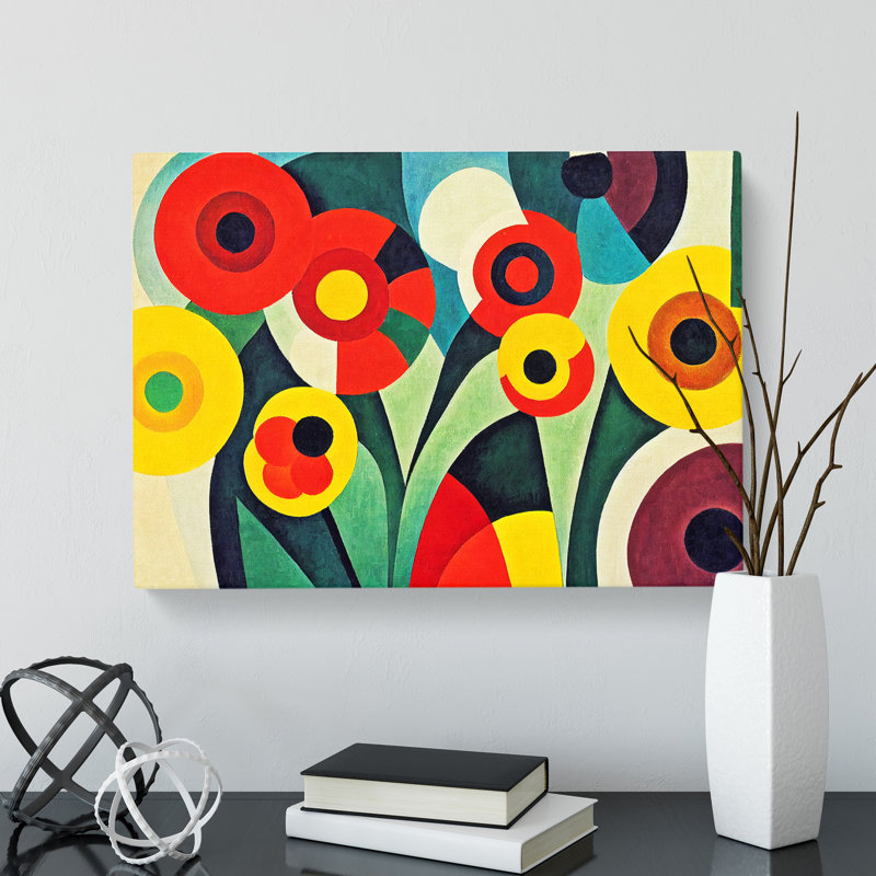 Dreamy Abstract Flowers - Wrapped Canvas Print, 35cm H x 50cm W x 3cm D