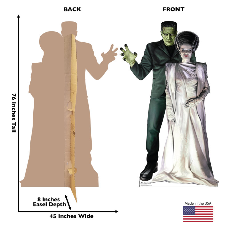 Lifesize Frankenstein and Bride Cardboard Cutout, 76 x 45 inches