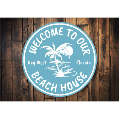 Beach House Key West Aluminum Sign