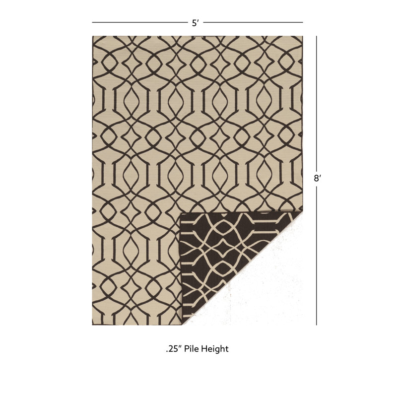 Wiltz Wool Geometric Indoor Rug, Rectangle 5' x 8'