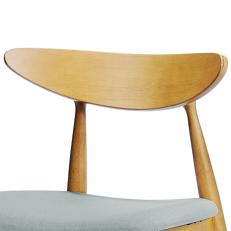 Ensemble de 2 chaises rétro en bois avec dossier et coussins, Beige, Beige, Naturel