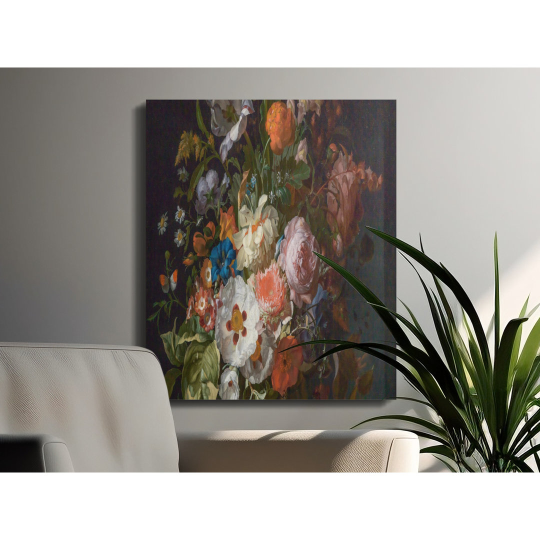Floral Canvas Wall Art, Vintage Flower Bouquet, Gallery Wrapped Canvas Print, Ready to Hang, Archival Quality, Botanical Decor, Statement