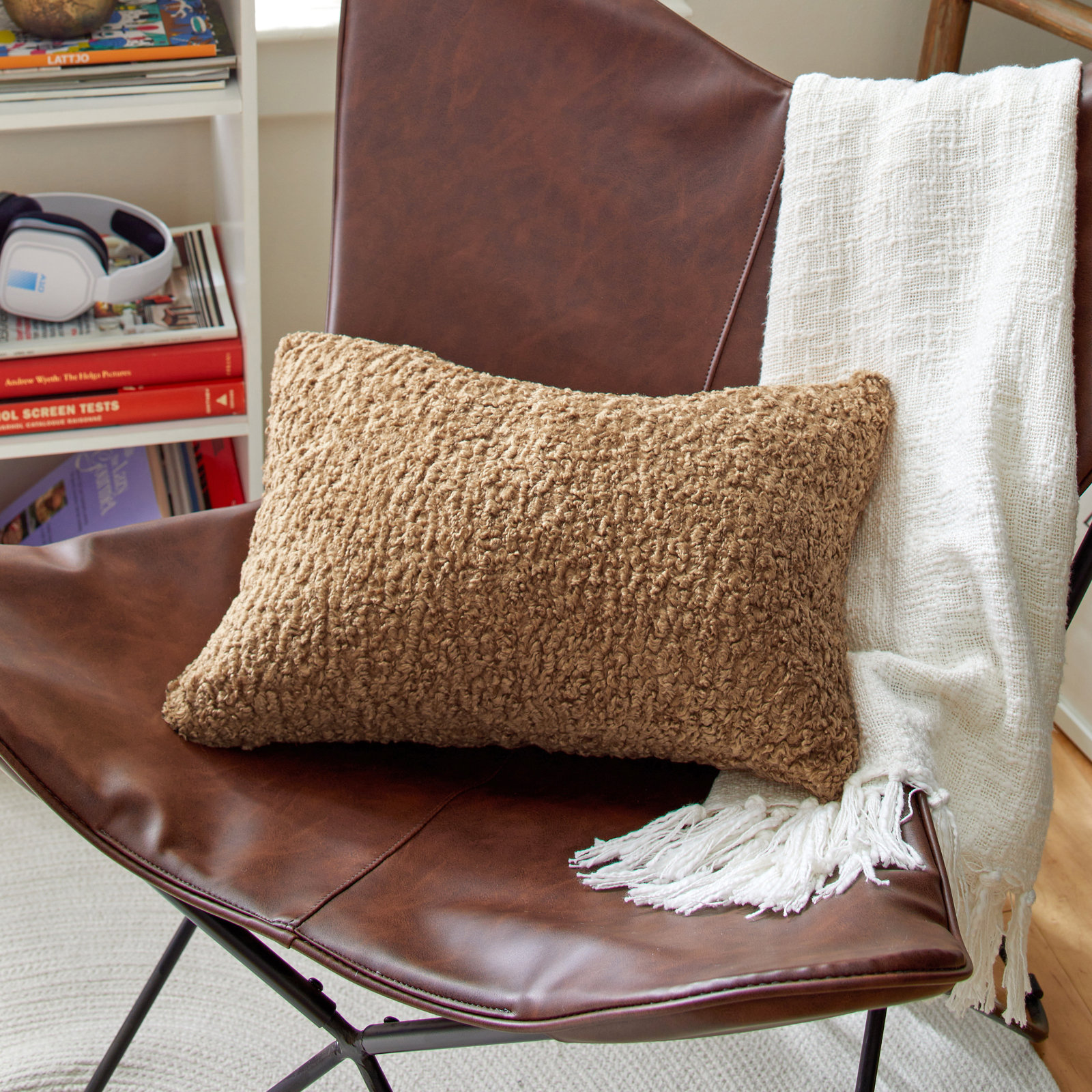 Zina Lumbar Throw Pillow, Zazzle Taupe