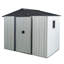 Remise de rangement extérieure 8 x 4 pi - acier galvanisé - 2 pièces - remise - blanc + noir - porte et fenêtre coulissantes