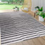 Tapis intérieur / extérieur à rayures décalées ivoire / noir Aubriella-234476634