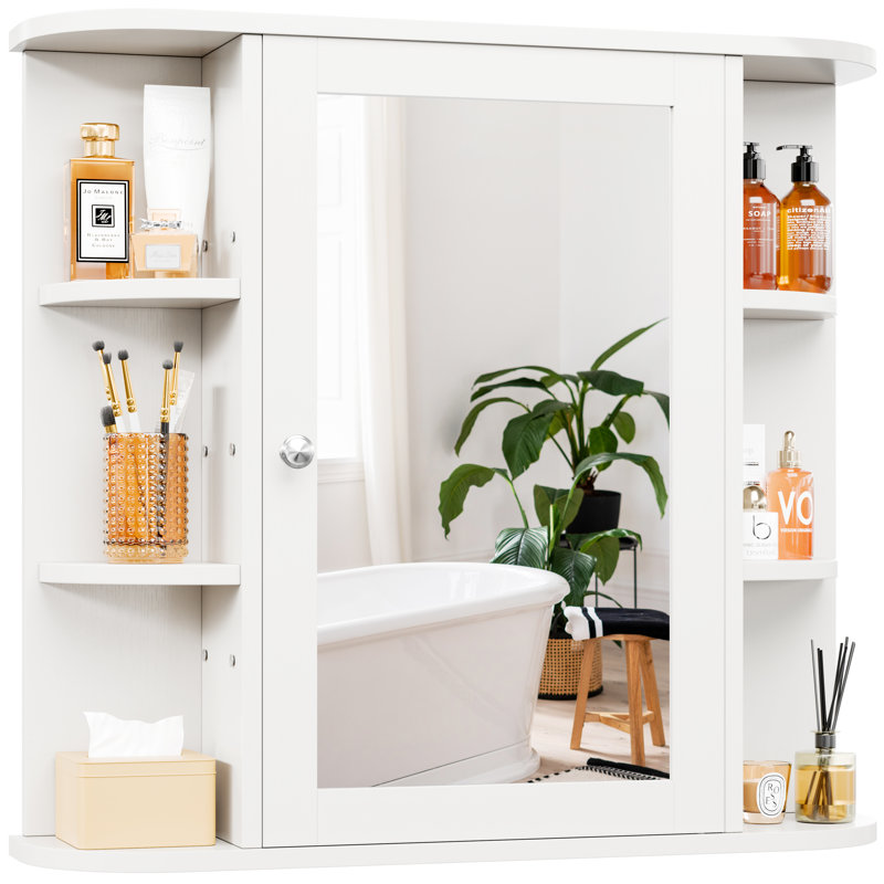Bathroom Medicine Cabinet With Mirror, White
