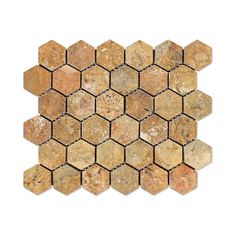 Carreau de mosaïque en travertin nid d'abeille