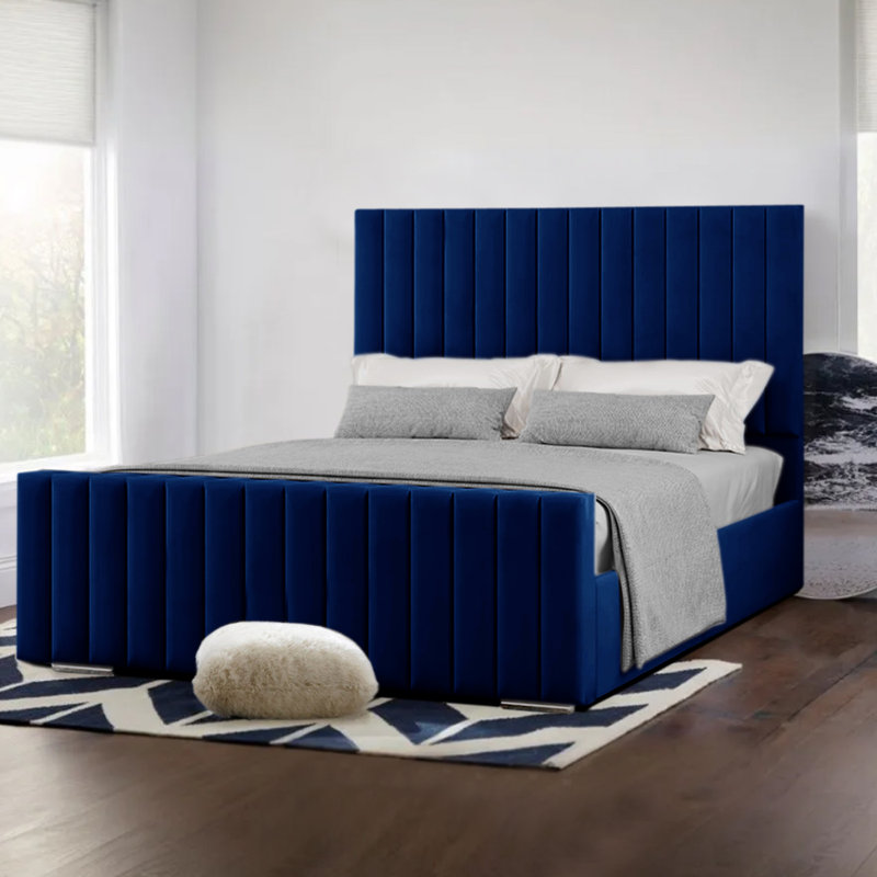 Upholstered Bed, Blue, Single (3')