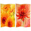 6 Ft. Tall Double Sided Vintage Flowers Canvas Room Divider-364220429