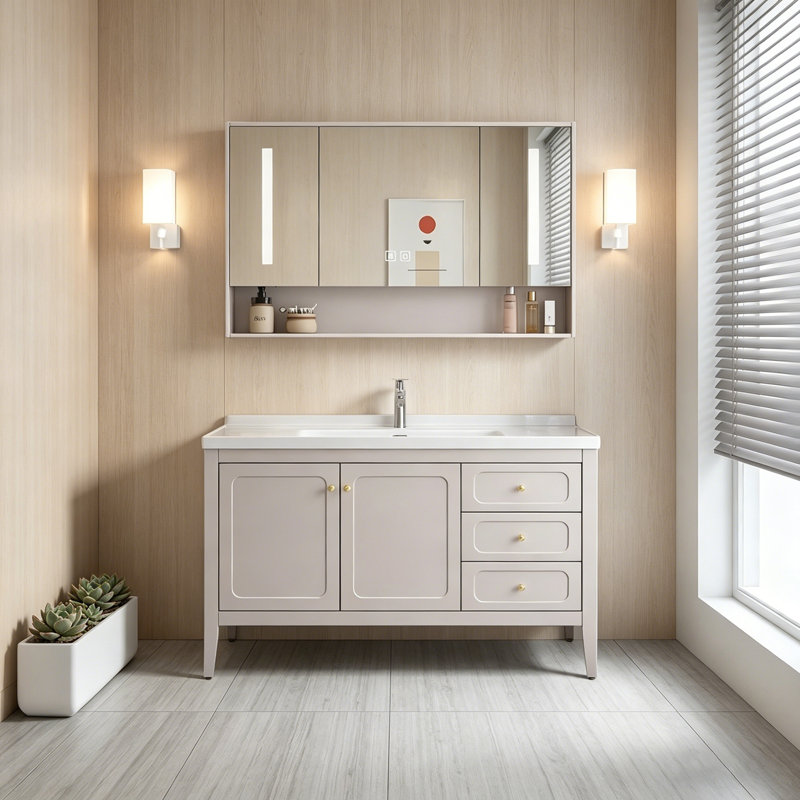 Wall Mounted Single Double Combined Vanity Unit Bathroom Vanity With Ceramic Top, 39.76" W