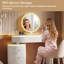 Petit meuble-lavabo à longueur de table réglable, armoire de rangement réversible, miroir de meuble-lavabo amovible