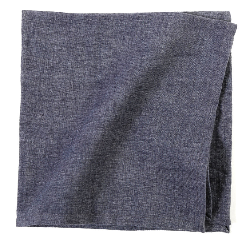 Glenn Cotton Blend Square Napkins, Navy