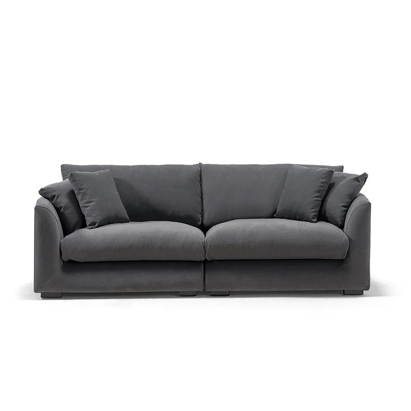 Canapé modulaire à accoudoirs évasés Dejah, Microfibre/microsuède gris