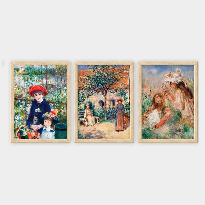 Superbe ensemble de peintures décoratives encadrées (3 pièces) de 21,7 po x 29,5 po chacune | Cadre 100% bois avec polystyrène de 0,8 pouce | Impression numérique UV | Parfait pour la décoration murale de salon, de bureau et de galerie