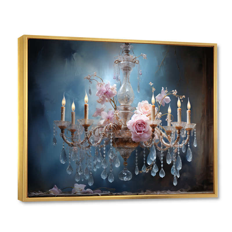 Lustre élégance transcendante, Cadre flottant doré, H 16 po x l 32 po x P 1 po