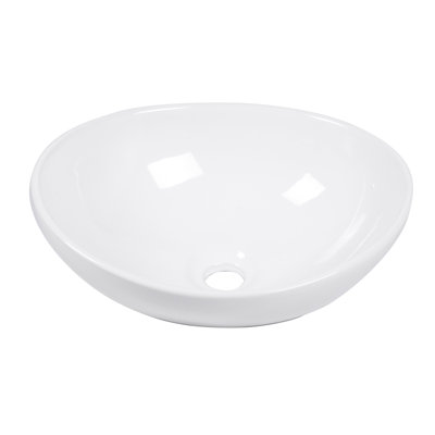 Lavabo de salle de bain ovale en céramique blanche 16 x 13 pouces - Teinture, incontournable et élégant