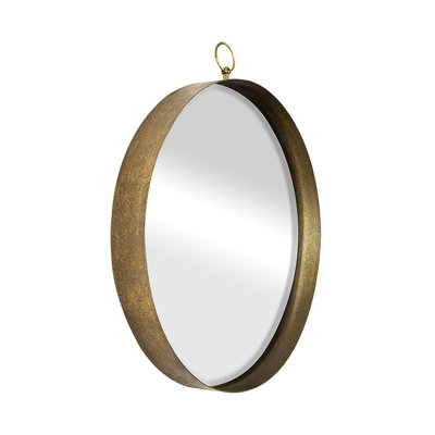 24"X28" Round Mirror, Circle Mirror With Iron Frame For Living Room Bedroom Vanity Entryway Hallway