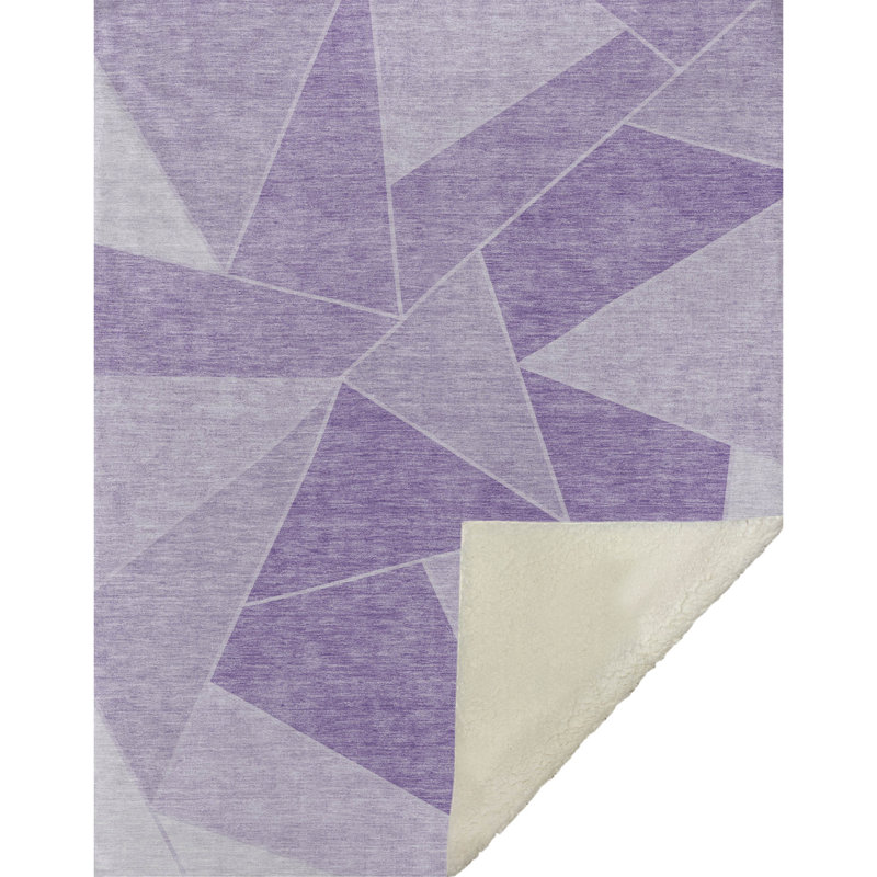 Jeté en sherpa Addison, Lilas géométrique