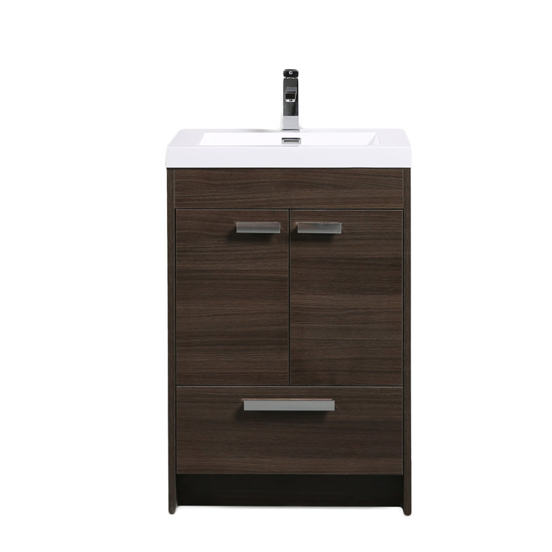 Ensemble de meuble-lavabo simple 24 po Wauconda, Chêne gris