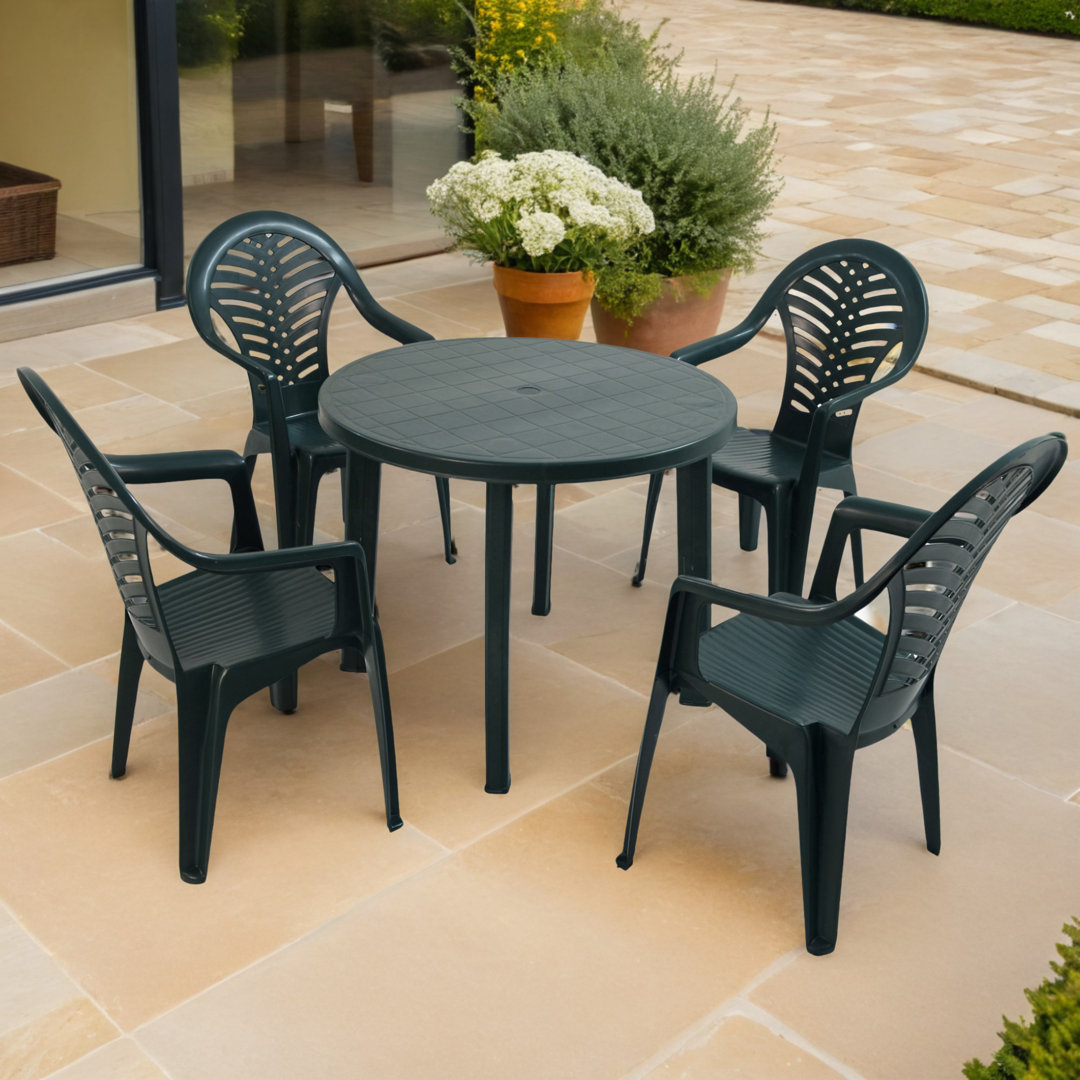 Revello Round Table with 4  Chairs Garden Set