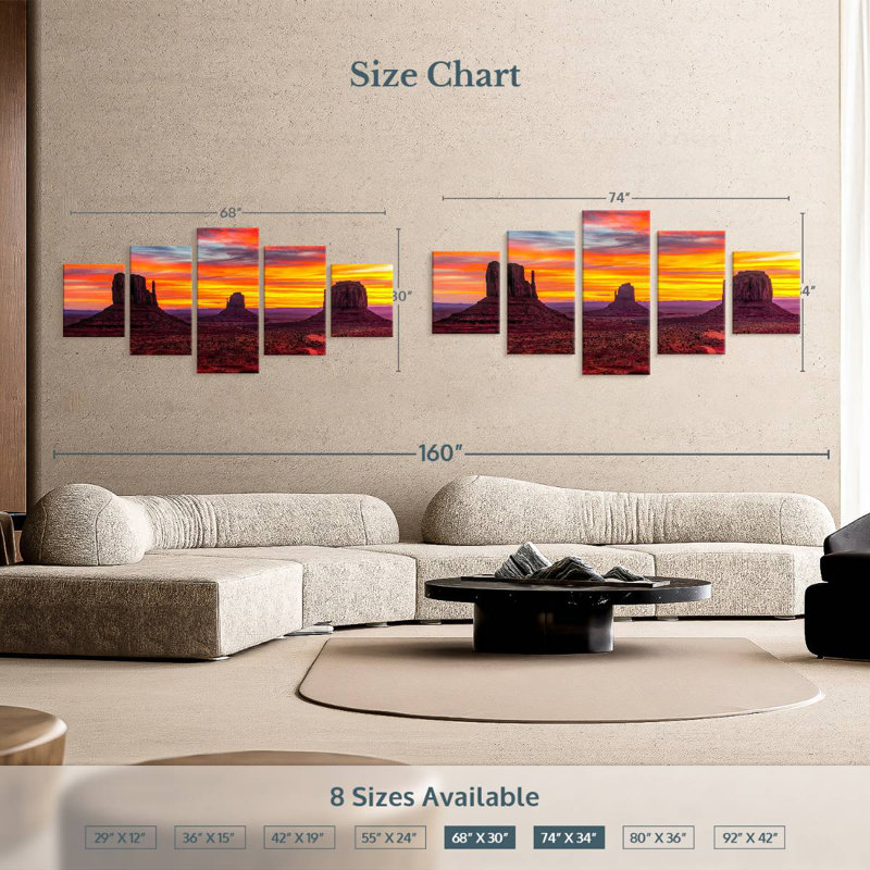 Alvord Monument Valley At Sunset, 34" H x 74" W
