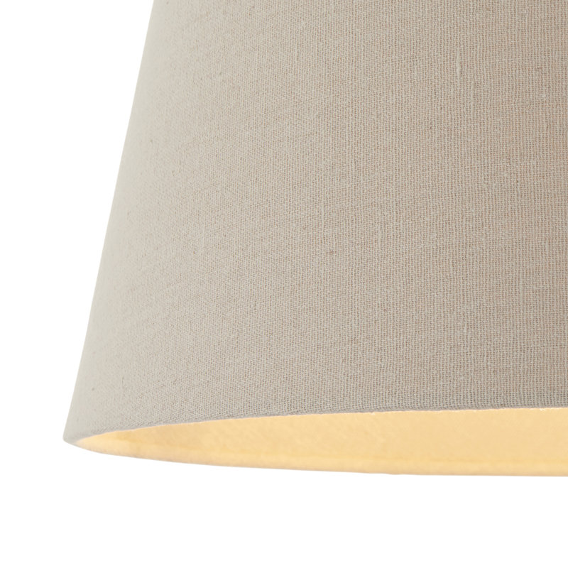 Orpington Fabric Drum Lamp Shade, Grey, 22cm H x 35.5cm W x 35.5cm D