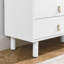 Armoire de rangement multifonctionnelle en bois avec poignées en cuir et pieds solides