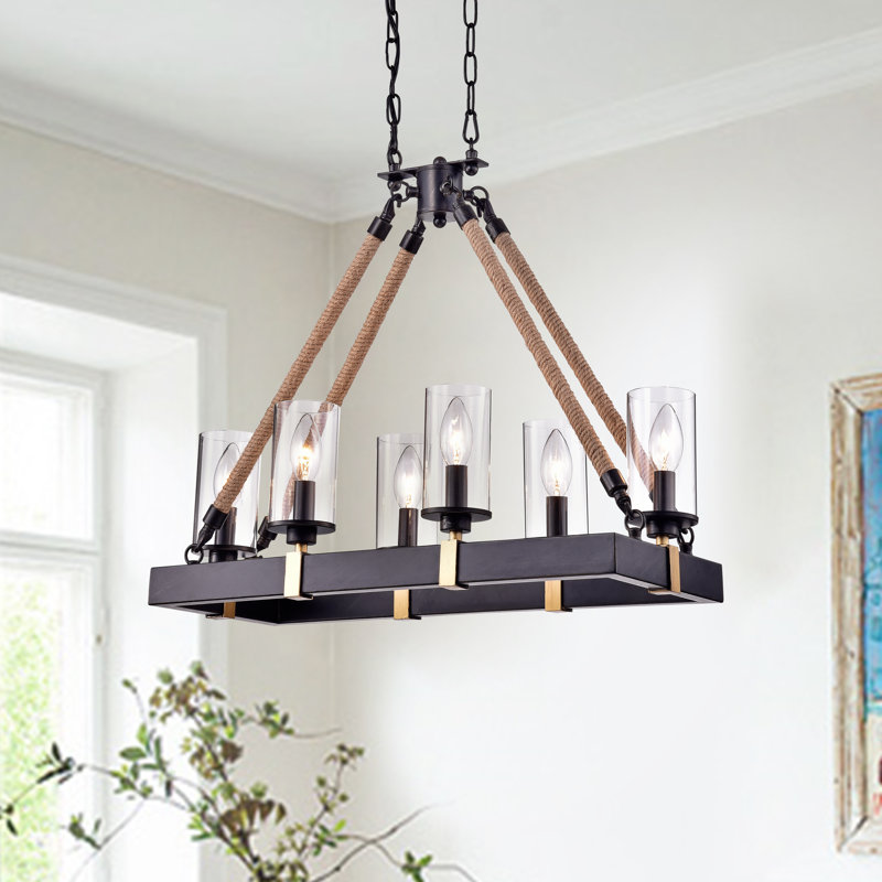 Lustree 6 lumières façon bougie oceanides Cosette