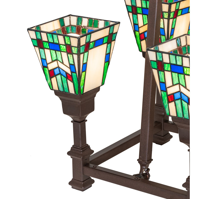 36" Long Prairie Wheat 8 Light Oblong Chandelier