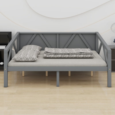 Wooden Daybed With Support Slat And Central Leg