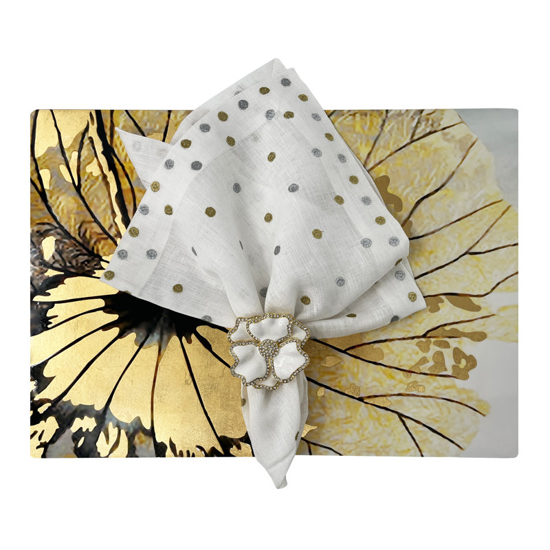 Gold Blossom Lacquer Rectangular Placemat