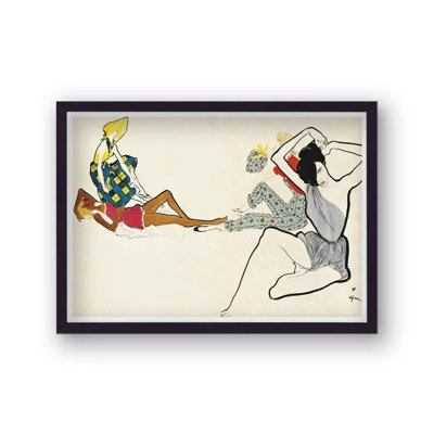 Rene Gruau Bright for Beach 1950 Vintage 1 Piece Single Picture Frame Wall Art