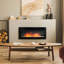 Foyer électrique 41,3 "1500W avec effet de flamme 7 couleurs, noir