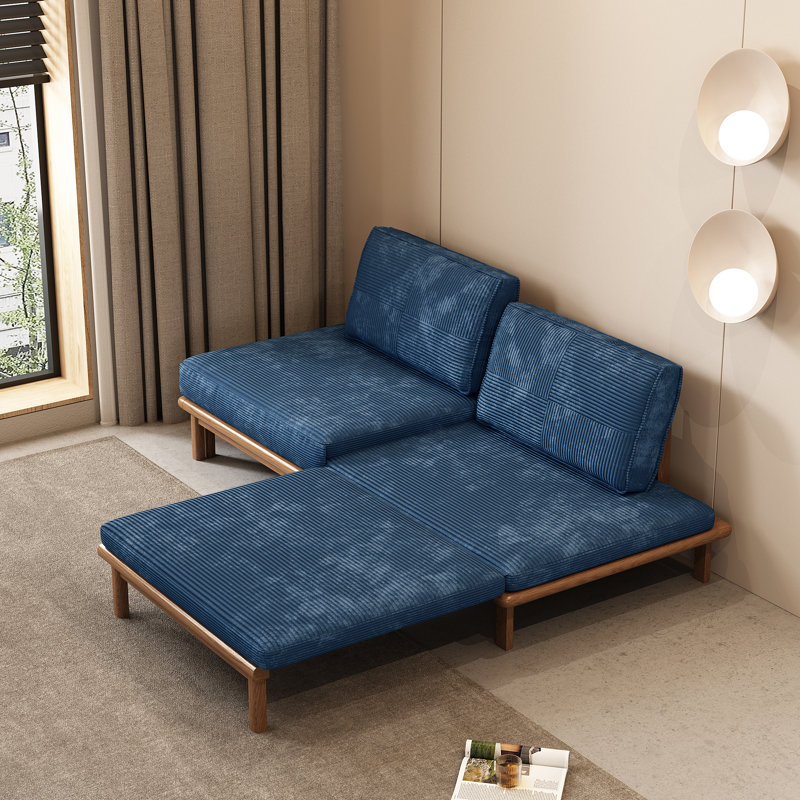 Sofa Bed, Blue Corduroy