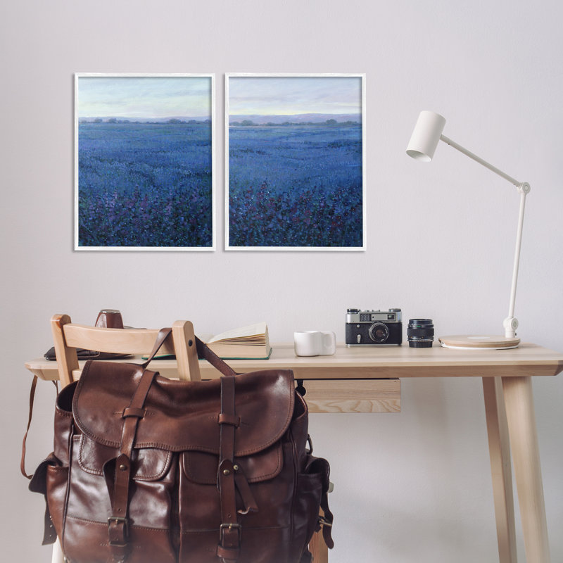 Ensemble de 2 giclées sur fond de floraison, "Purple Haze" par Tim Otoole, Estampe numérique encadrée blanc bord de mer