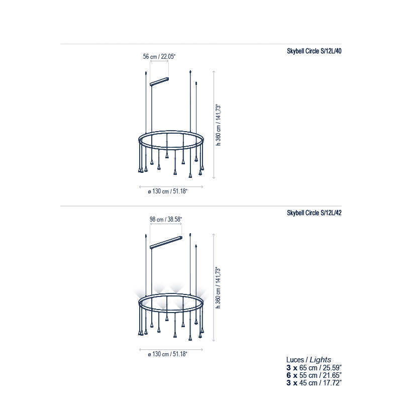 Skybell 12 - Light LED Chandelier
