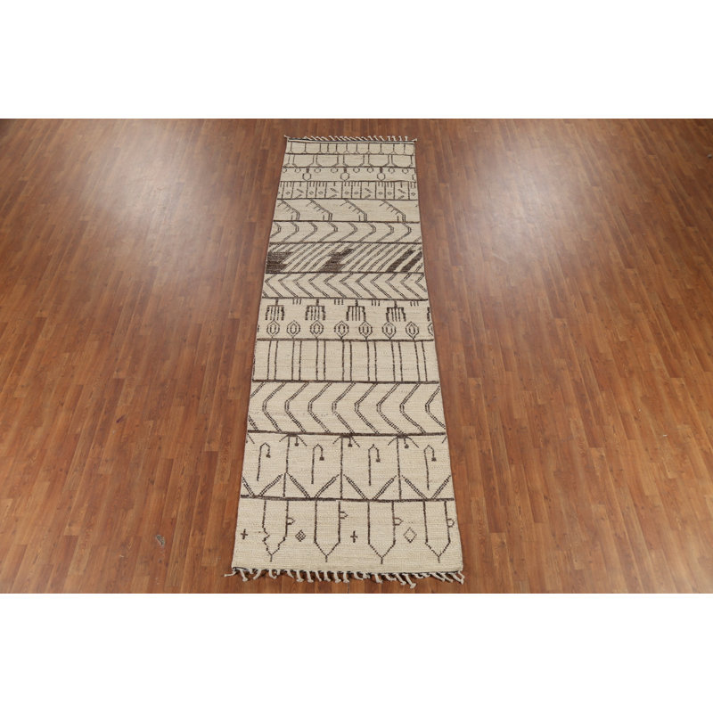 Tapis marocain ivoire fait à la main