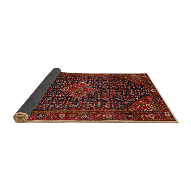 Tapis bleu marine/rouge bleu marine traditionnel Bowmin, Rond 5 pi