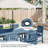 5 Pieces Patio Dining Sets, All-weather Hips Rectangular Outdoor Dining Table With 4 Dining Chairs, Never Rot Or Fade-1011090536