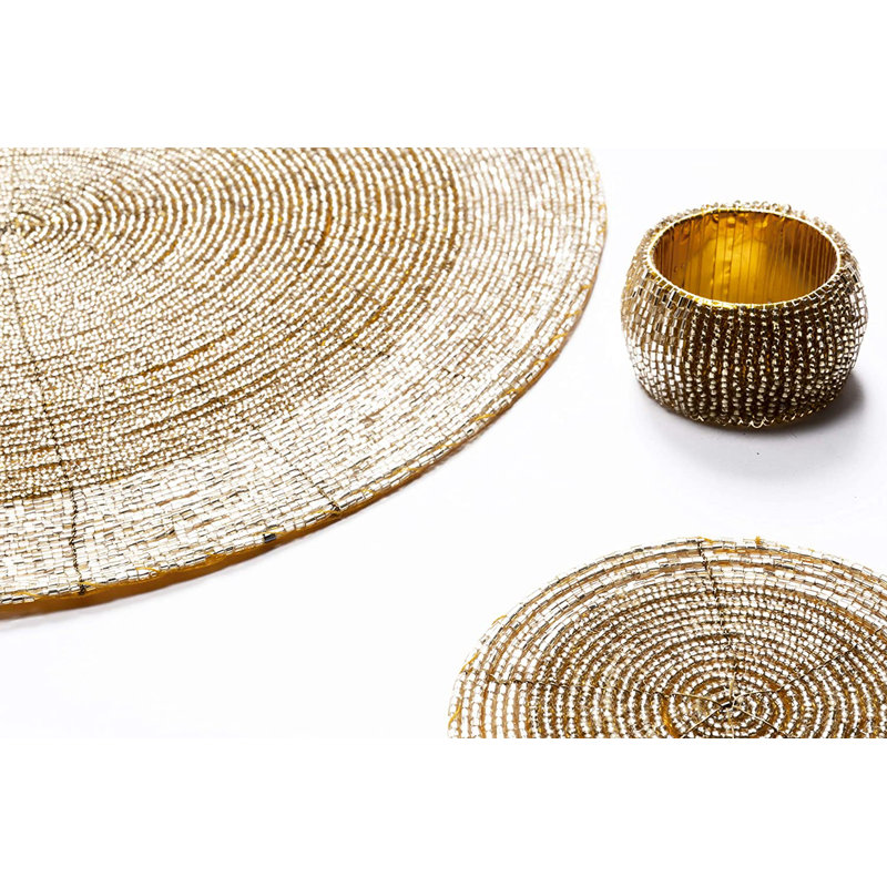 18 Piece Placemat Set, Gold