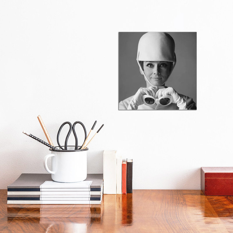 Audrey Hepburn Black And White How To Steal A Million 1 Piece Wrapped Canvas Wall Art, 30.48 cm H x 30.48 cm W