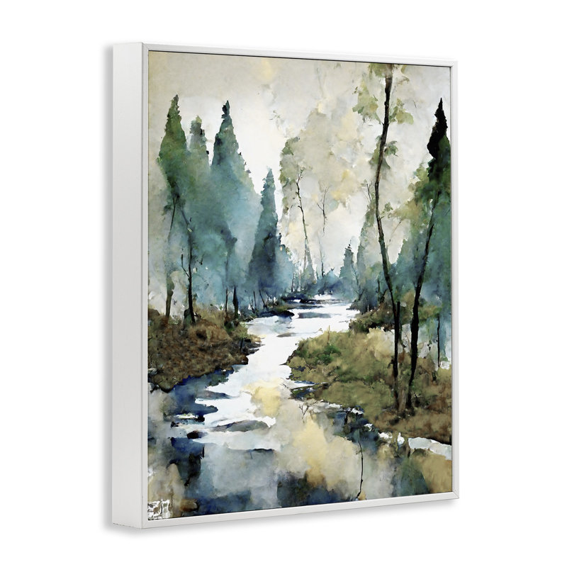 «Stupell Industries Watercolor Creek Landscape», art de la giclée encadrée par Ray Powers, H 14 po x l 11 po x P 1,5 po