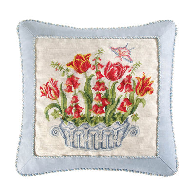 Floral Wool Throw Pillow