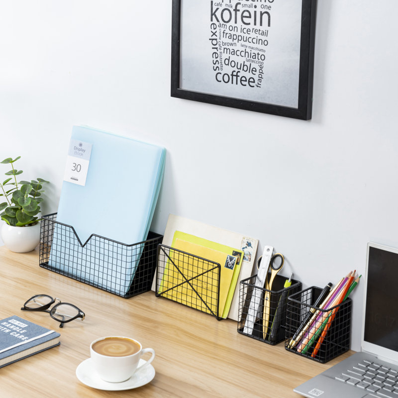 4-Piece Metal Desk Organizer Set