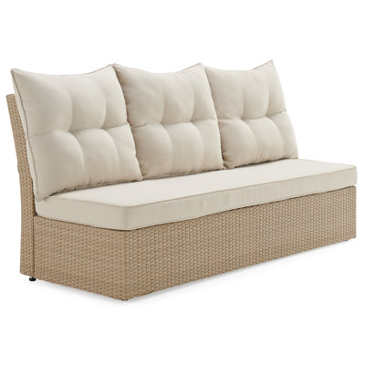 Pangkal Pinang 68'' Wide Premium All-Weather Wicker Patio Sofa with Cushions