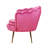 30" Wide Scalloped Tufted Velvet Barrel Chair with Ottoman and Pillow-744206132