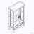 2 Glass Doors Lighted Display Cabinets with Mirrored Back Panel and Adjustable Shelves-103530913