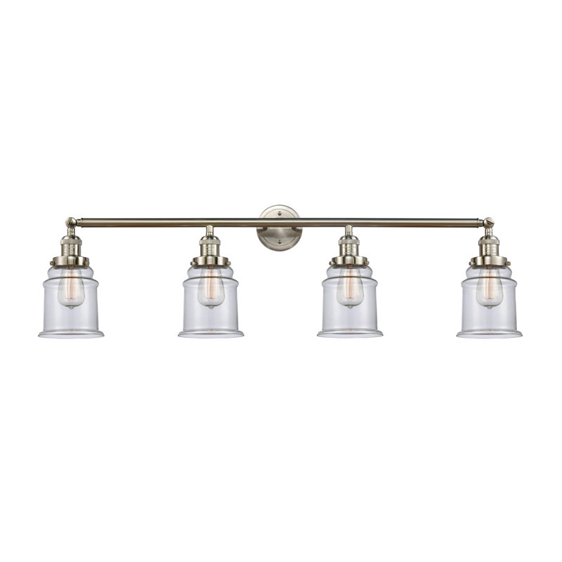 Galaviz 4 - Light Dimmable Vanity Light, Clear, Brushed Satin Nickel, Bulb Not Included